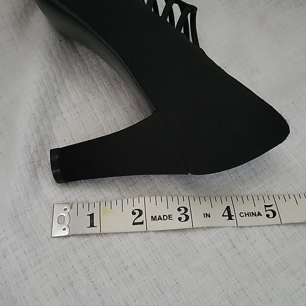 IMPO Black Open Toe Strappy Heels Size 7.5 NWOT